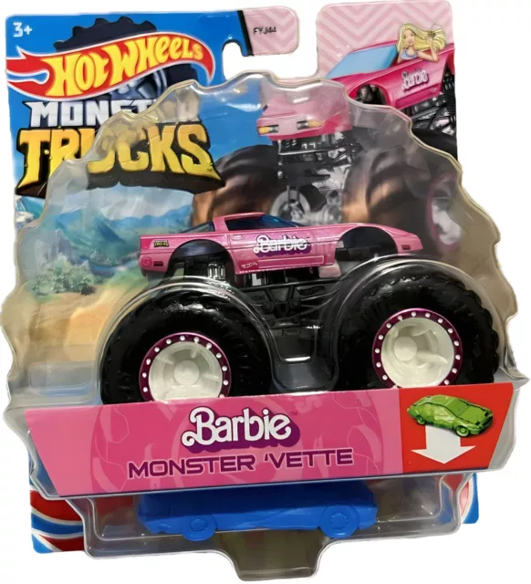 HOT WHEELS TREASURE HUNT BARBIE Corvette Monster Truck Jam New