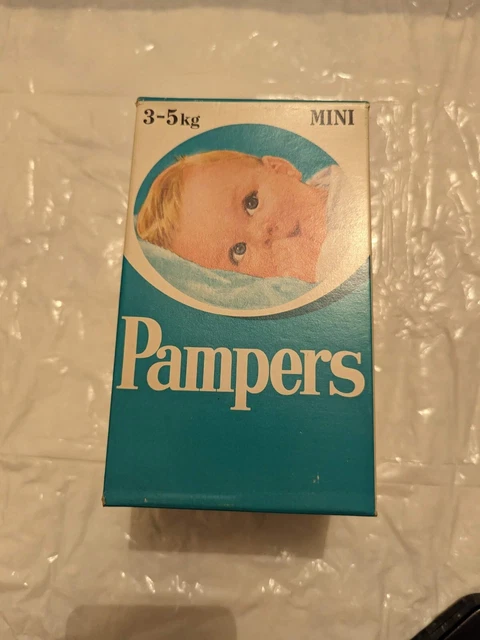 Boite échantillon Ultra Pampers Plastic Backed Diapers Couches alte vintage vtg