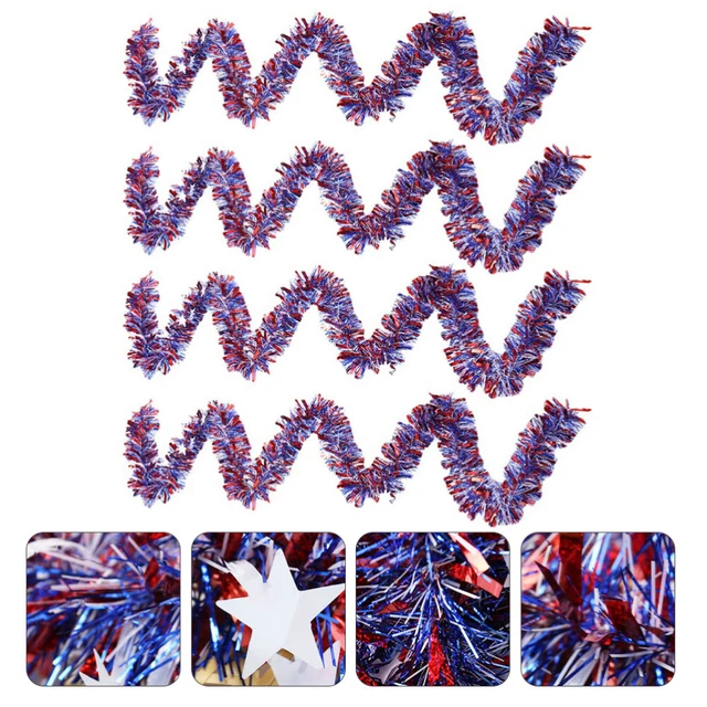 4 Pcs Fourth July Bunting Party Decoration Stripes American Flag Decor Decorate