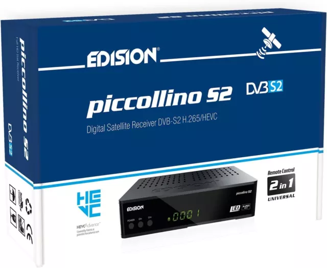 EDISION PICCOLLINO S2 Decoder Satellitare HD con lista canali TIVUSAT TVSAT