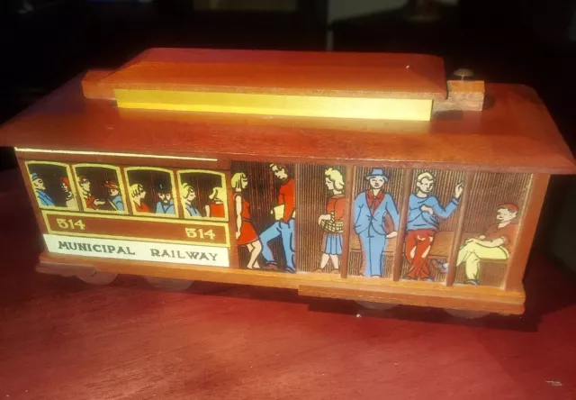 Reuge Municipal Railway Music Box Plays "I Left My Heart In San Francisco" 1970s 2