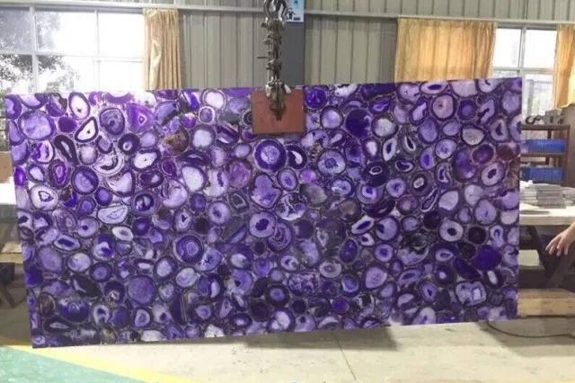 Purple Agate Semi Precious Stone Translucent Panels, Agate table top Countertops