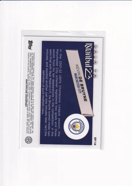TOPPS KEVIN DE bruyne Road to Istanbul Manchester City UEFA 2023 EUR 5 ...