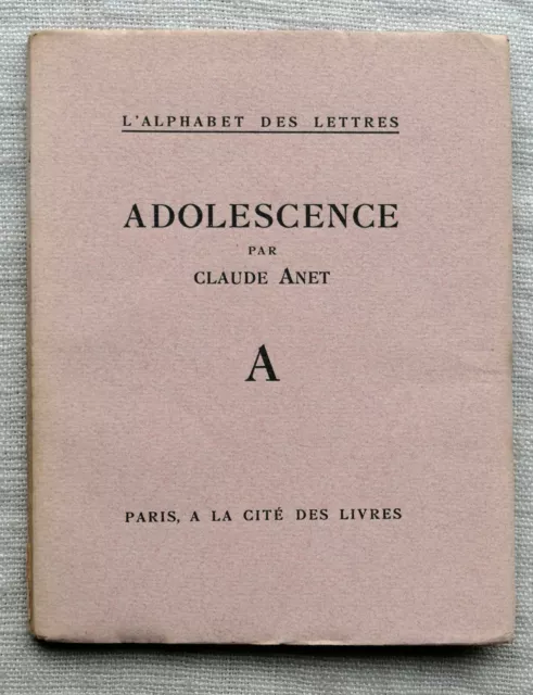 L'alphabet Des Lettres. Carco. Leautaud. Mac Orlan.salmon...1925-1927. Ex.n°