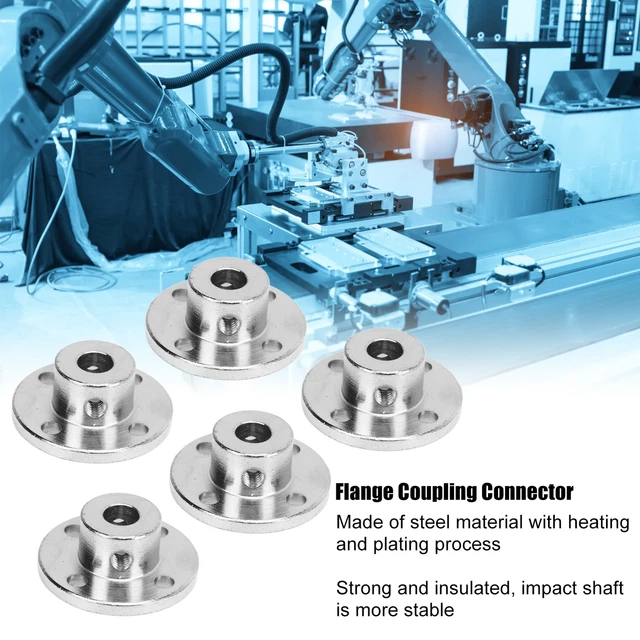 5pcs Kit De Connecteur 'accouplement à Bride Argentée 7mm De