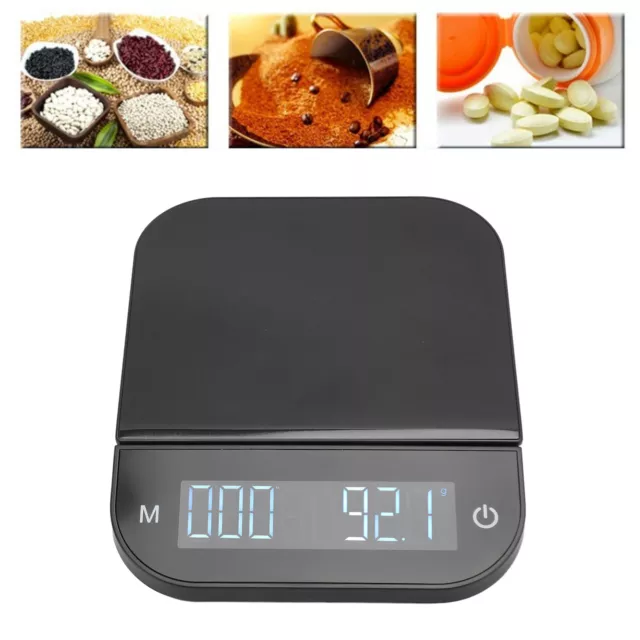 Ataller Digital Coffee Scale with Timer and Tare Function 0.1g,  Multifunctional Kitchen Scales Food Scales 6.6lb/3kg, LCD W/Blue Backlit, 2  x AAA