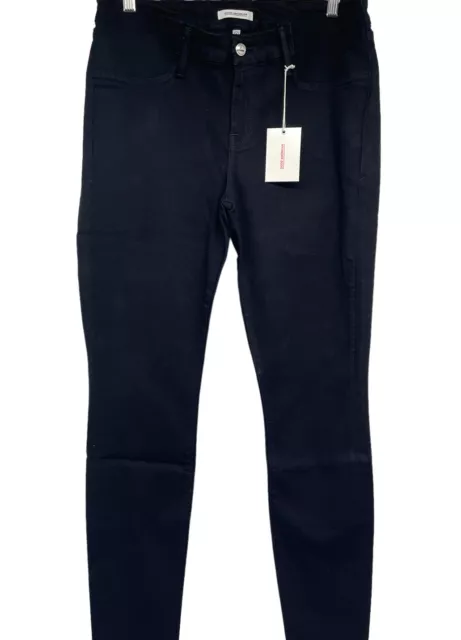 Pantalones de mezclilla ajustados elásticos Good American Maternity Mama talla 16 panel lateral negro