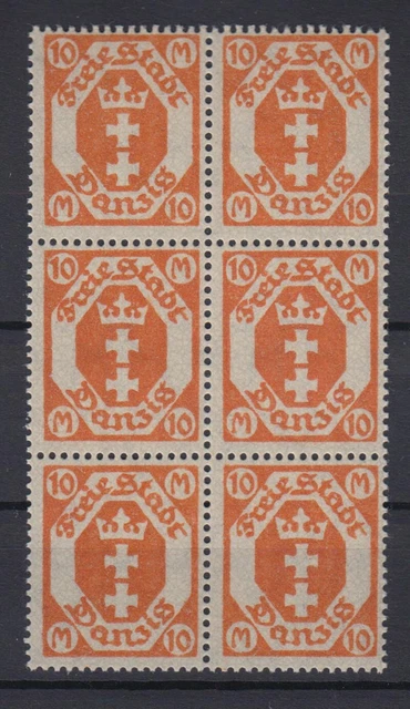 Danzig 110 6er Block Kleines Staatswappen 10 M postfrisch