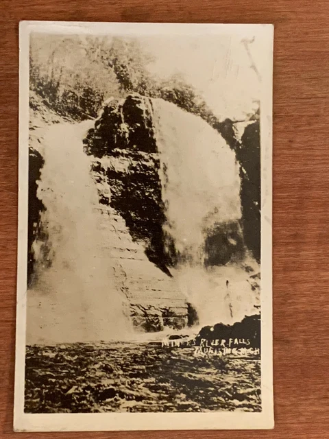Michigan, Near Munising, Miners River Falls, RPPC, ca 1930
