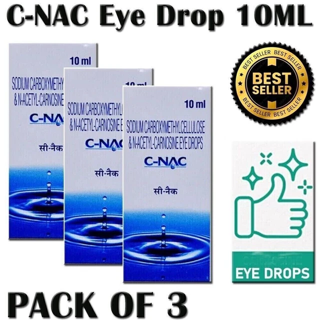 Gouttes Pour Les Yeux C-NAC (N-acétyl-carnosine) - 2 Flacons, Ingrédients Naturels, Péremption 2028