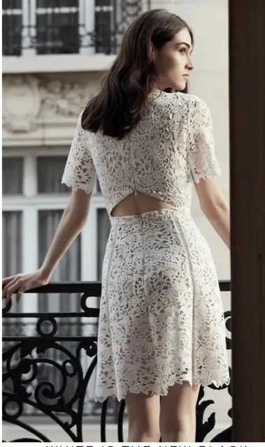 STUNNING REISS ELEANIA Lace Dress Off White size 10 RRP 225.00