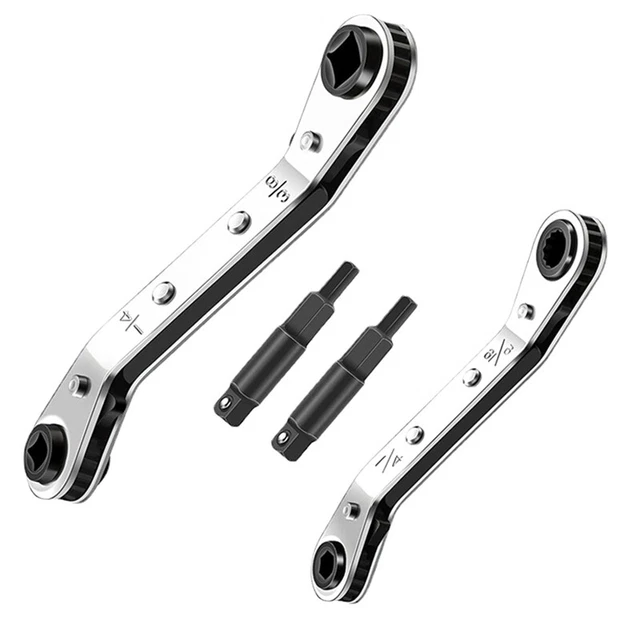 Hvac Service Wrench Tool, Air Conditioner Ratchet Wrench Set for Air Refrig T2O2
