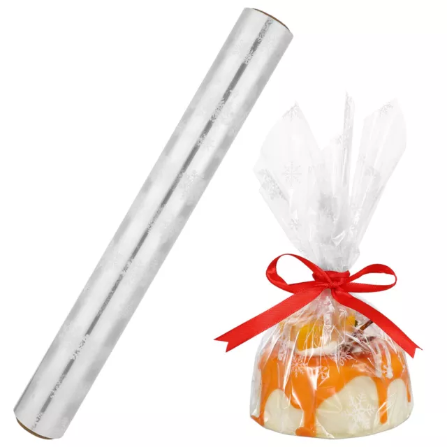 Christmas Cellophane Roll - Snowflake Design - 2.5 Mil - 3000x43cm-RS