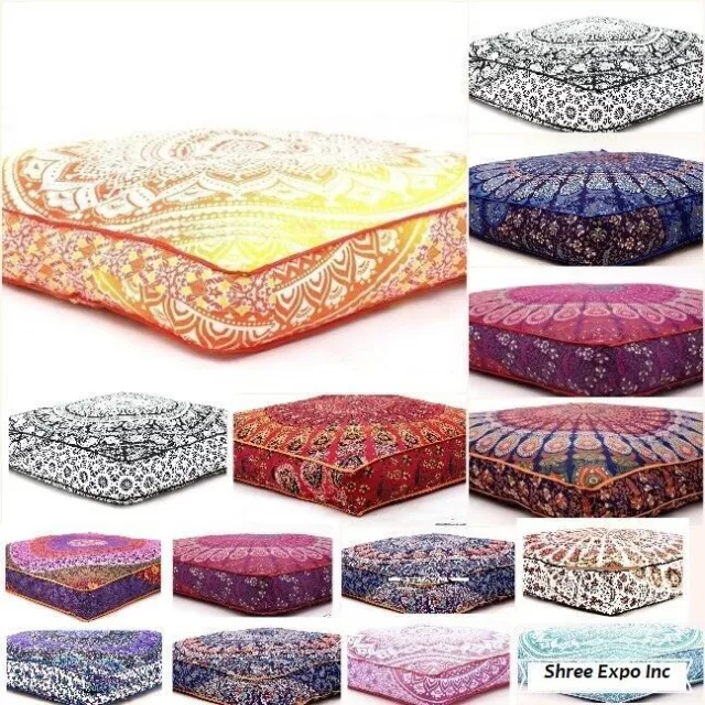 Bohemian Large Square Floor Pillow Pouf Coussin Cover 15 Pc Wholesale Lot Hippie