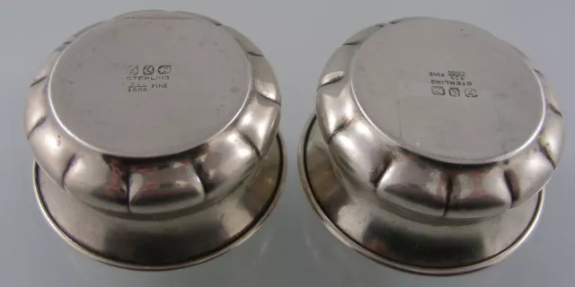 J E Ellis & Co Plain Scalloped Sterling Salt Cellars Toronto 1848 3