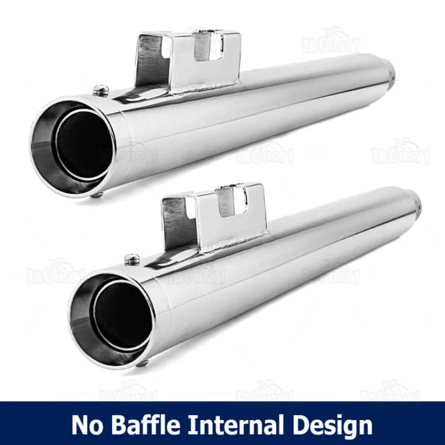 29" Chrome Slip on Mufflers Exhaust Pipes for Harley Touring Bagger 1995-2016