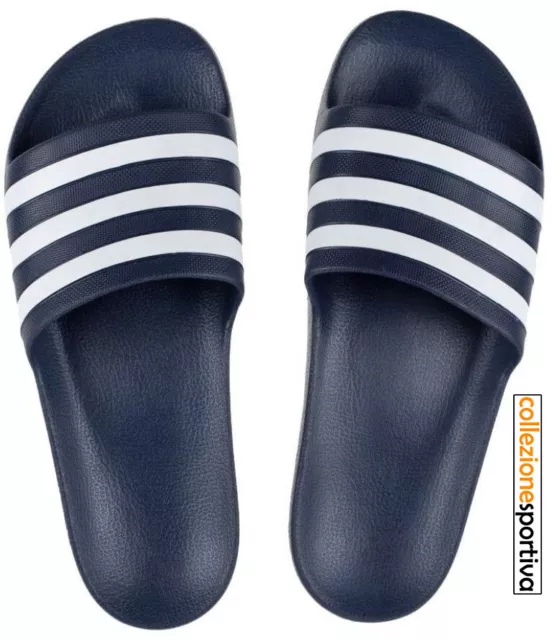 CIABATTE ADIDAS ADILETTE AQUA- F35542 col. blu/bianco