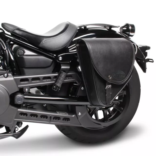 Motorrad Satteltasche für Custom Bikes Indiana 10l schwarz links 3