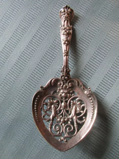 GORHAM Bon Bon SPOON Cast H46 STERLING SILVER .925 ART NOUVEAU Figural Mono 1904