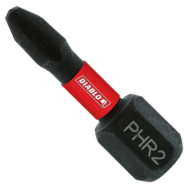 Diablo DPH2R1P2 Durable Torque Resistant #2R Phillips Drive Bit 1 in.