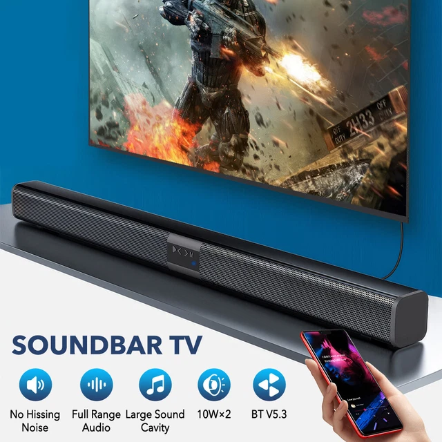 32& WIRELESS SOUNDBAR TV Subwoofer Speaker Bluetooth Sound Bar Home