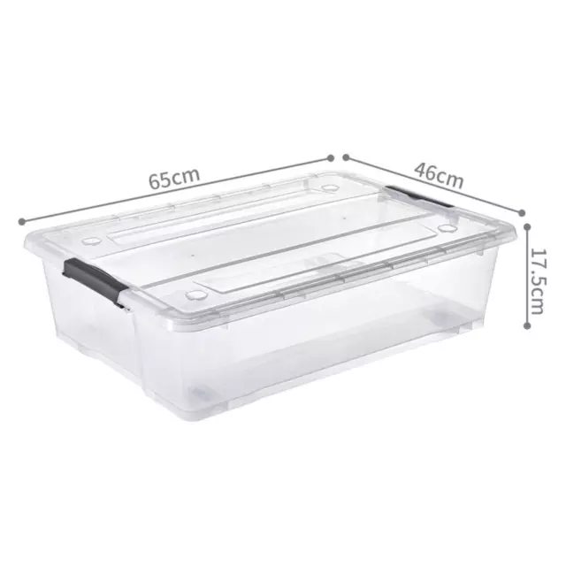 12 x UNDERBED PLASTIC STORAGE BOX 34L | Australian Made Stackable Bin Tubs Boxes 2