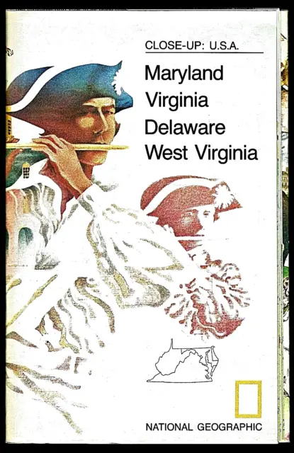 1976-10 MARYLAND WEST VIRGINIA Close-up VA DE National Geographic Map EUC - A3+