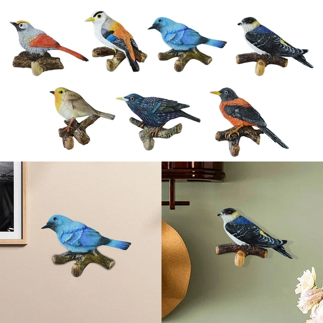 Vögel auf einem Ast, Wanddekoration, Kunstharz, Kleiderhaken für Handtuch,