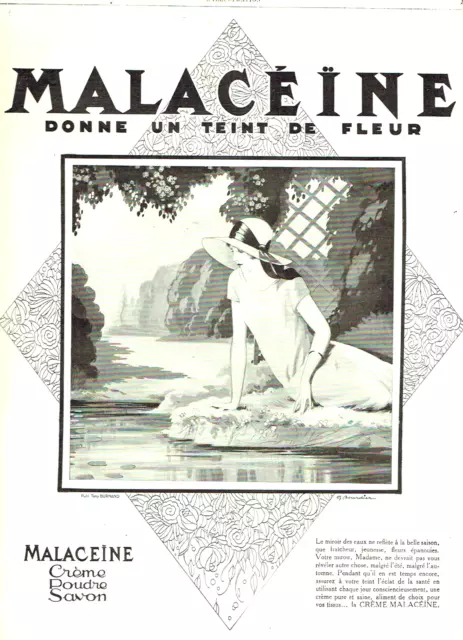 publicité Advertising  AD 0223 1926  Malaceine  creme beauté teint de fleur cosm