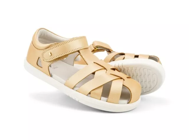 Bobux Leather Sandals Girls Tropicana II Pale Gold EU 30 UK 11.5 US 12