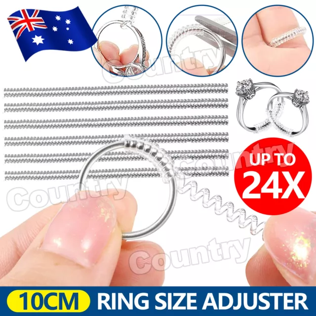 24x Ring Size Adjuster Reducer Spiral Invisible Guard Resizer Jewellery Tools AU