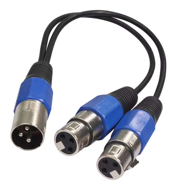 1x Heavy Duty XLR (3 Pin) Stecker Auf 2 Buchse Mikrofon Audio Y Splitter Kabel