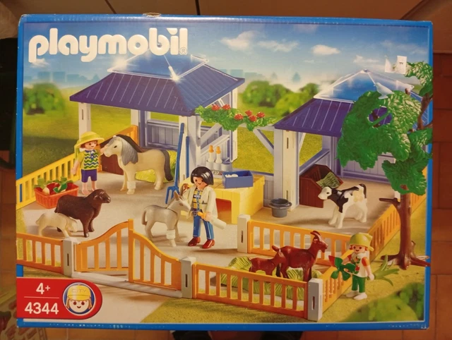 PLAYMOBIL 4344 PARC Veterinaire Animaux Ferme Rare Ancienne Ref Misb ...