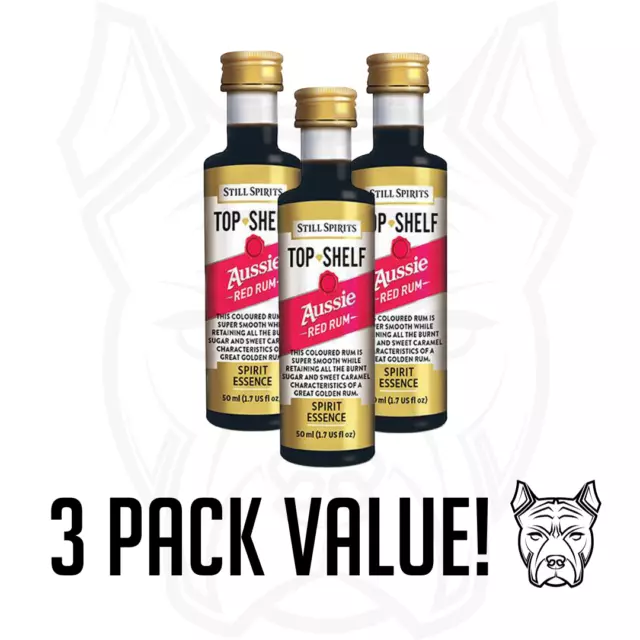 Still Spirits Top Shelf Aussie Red Rum Spirit Essence - 3 Pack Value Free Ship!