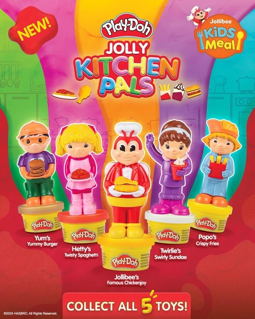 2024 JOLLIBEE PLAYDOH Clay Kitchen Pals 5 Toy Set Happy Meal 39.99