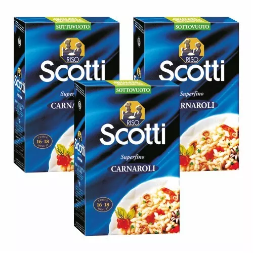 3x Riso Scotti Reis "Carnaroli", 1000 g