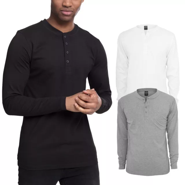 Urban Classics - HENLEY Longsleeve Langarm Shirt