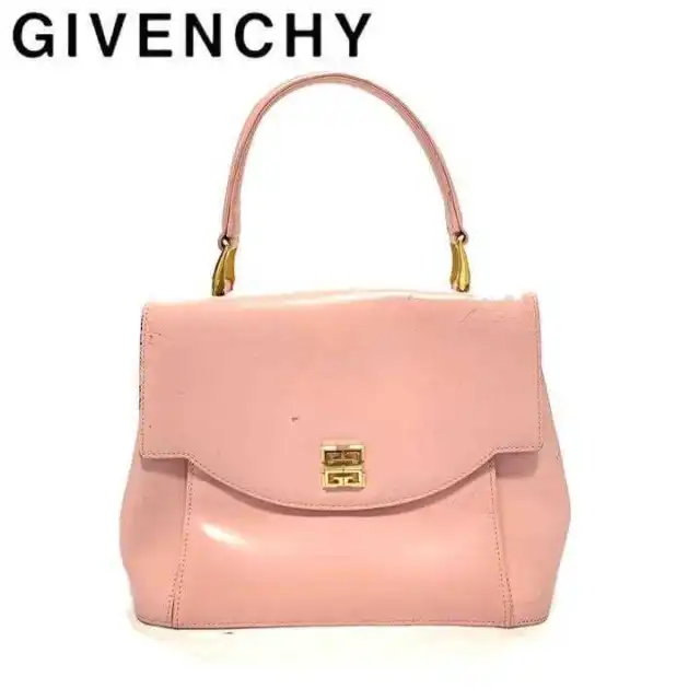 GIVENCHY Handbag 4G Logo Gold Hardware Leather Pink women's USED FROM JAPAN