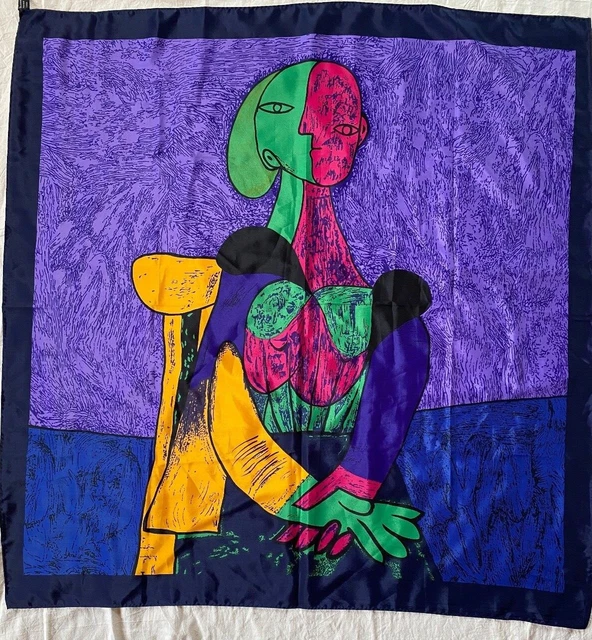 Foulard Vintage Picasso En Polyester - 86 X 88 Cm - Multicouleur - Occasion