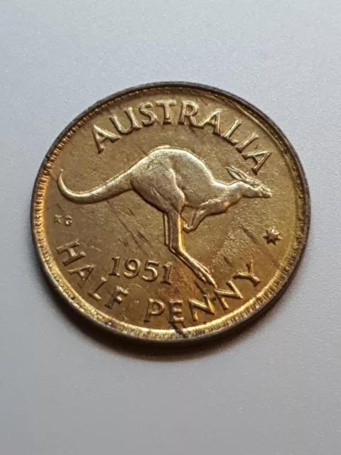 Australian 1951 HALF PENNY CH UNC