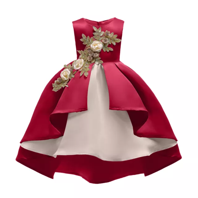 Girl Embroidery Silk Princess Dress Skirt Children's one-piece Dress for Party