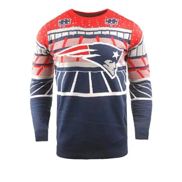 NEW ENGLAND PATRIOTS Bluetooth Light-Up Ugly Sweater Officially Licensed NFL