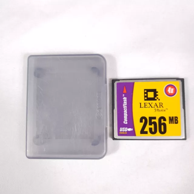 Tarjeta de memoria flash compacta Lexar Media 256 MB 12 velocidades cámara digital antigua