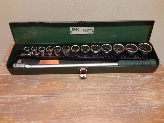 VTG SK Tools 41653 17" Cushion Breaker Bar and 13 pcs 1/2" DRIVE SOCKETS VTG SK Tools 41653 17" Cushion Breaker Bar and 13 pcs 1/2" DRIVE SOCKETS