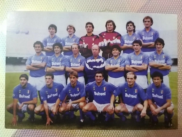 2 CARTOLINE CALCIO Napoli Campione D'italia 1986/1987 Maradona Careca Alemao Fe EUR 6,99 - IT