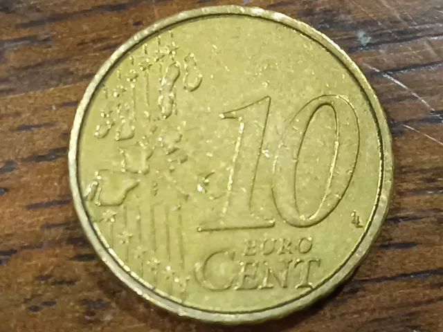 moneda 10 centimos alemana 2002 exceso de metal en la numeracion