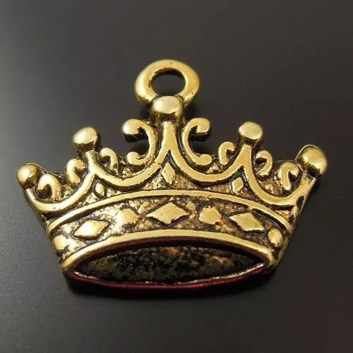 20-pack Golden Plated Alloy Retro King Crown Charms Royalty Pendant DIY 17*11mm 3