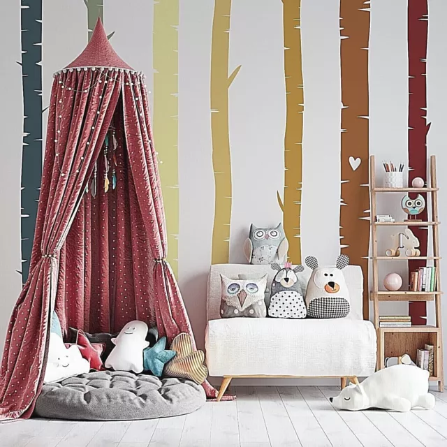 Colorful Birch Tree Wall Rainbow Wall Decals, Stickers, Wall Art Decoration 482
