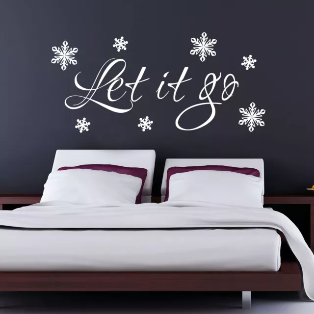 Let It Go Frozen Wall Art Sticker - Quote -  Vinyl Mural Decal Transfer