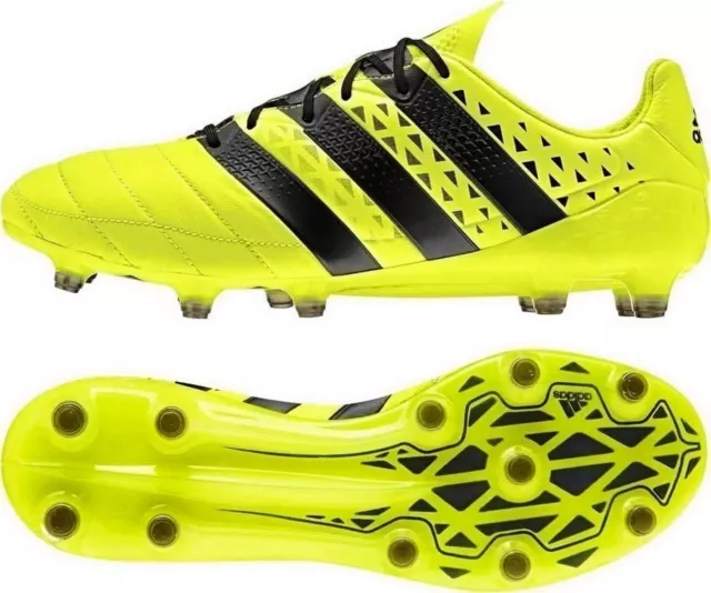 Zapato de fútbol adidas Ace 16.1 FG con levas de cuero S79684 Solar Yellow/Core Black